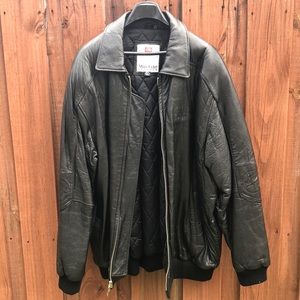 RARE Marc Ecko Graffiti Leather Bomber Jacket